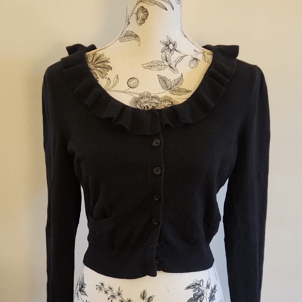 Esprit Black Ruffled Cardigan - Picture 2 of 8